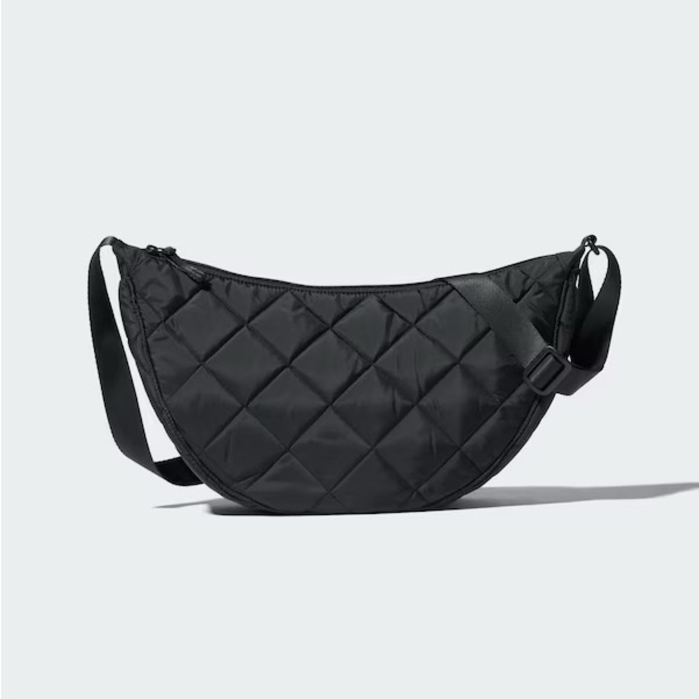 UNIQLO Black Quilted Round Crossbody/Shoulder Bag | FREE SHIPPING